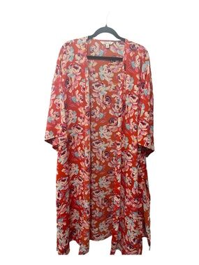 The Pioneer Woman Red Floral Kimono Robe